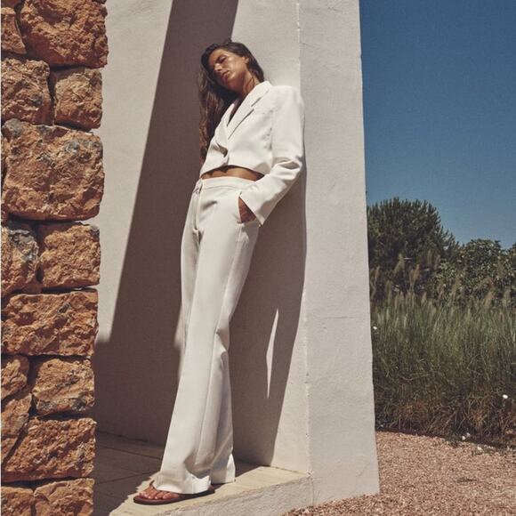 ZARA BLOGGER FAVORITE FULL-LENGTH FLARED PANTS - Picture 8 of 13